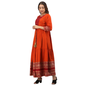  Orange Shrug With Red Kurti 2