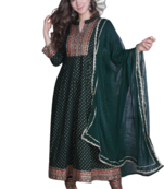  Green Kurti Pant Duptta