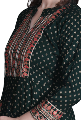  Green Kurti Pant Duptta 4