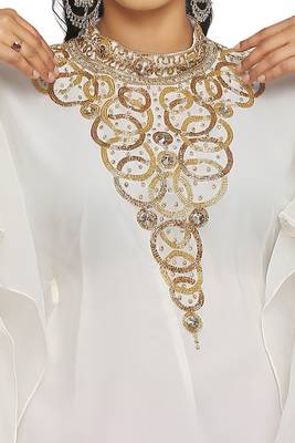 New African Attire Bridesmaid /Abaya Beaded /Dubai Moroccan Kaftan / Farasha Takshita  2