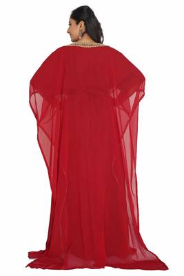  Dubai Moroccan Stylish Kaftan Georgette Floor Length Elegant Party Wear  Dresses 4