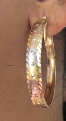 3 Tone Gold Plated Hoop Earrings 2