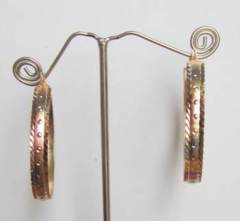 3 Tone Gold Plated Hoop Earrings 3