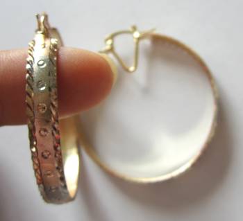 3 Tone Gold Plated Hoop Earrings 4