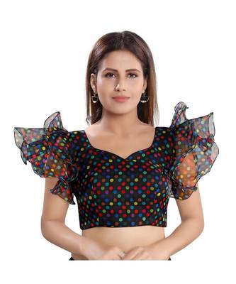Women's Organza Short Sleeves Saree Blouse 1