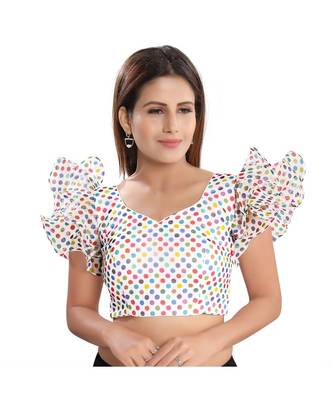 Women's Organza Short Sleeves Saree Blouse 1