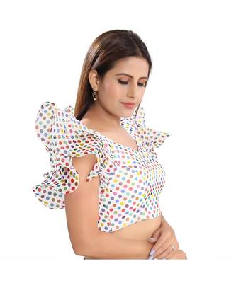 Women's Organza Short Sleeves Saree Blouse 2
