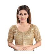 Women's Net Elbow Sleeves Saree Blouse