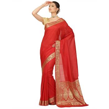 Banarasi Silk Works Women's Yellow Katan Zari  Saree with Blouse piece 1
