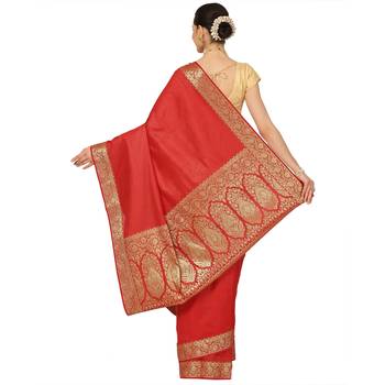 Banarasi Silk Works Women's Yellow Katan Zari  Saree with Blouse piece 2