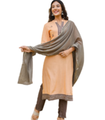  Peach& Grey Kurti Pant Duptta