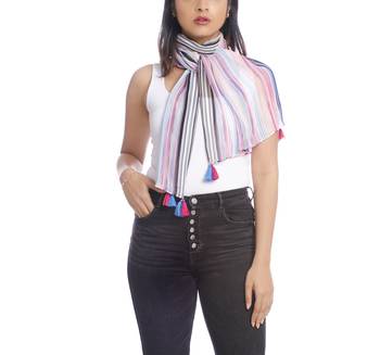 Multicolorcolor Stripe Print Scarf to keep you updated with the Latest Fashion 1