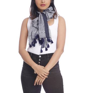Grey Floral Print Scarf to keep you updated with the Latest Fashion 1