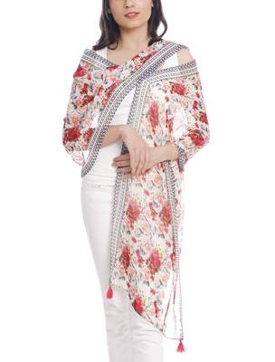 White and Pink Floral Print Scarf to keep you updated with the Latest Fashion 1