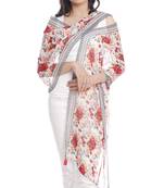 White and Pink Floral Print Scarf to keep you updated with the Latest Fashion