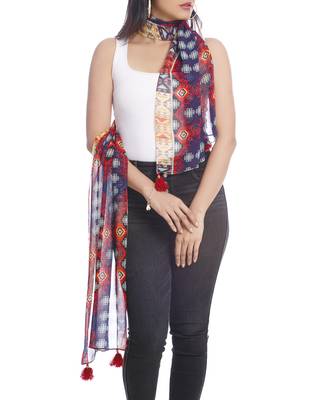 Blue and Orange Kilim Print Scarf to keep you updated with the Latest Fashion 1