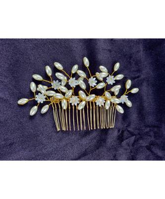 Cream Yellow Gold  Hair Brooch 1