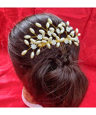 Cream Yellow Gold  Hair Brooch 2