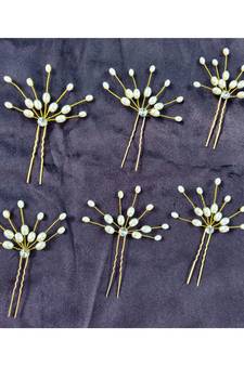 Cream Yellow Gold  Hair Pins
