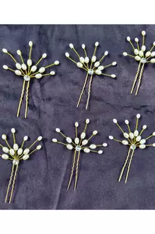 Cream Yellow Gold  Hair Pins