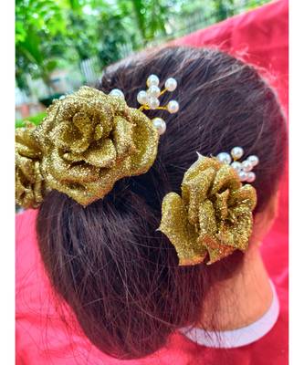 Gold Yellow Gold  Hair Pins 2