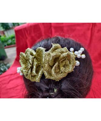 Gold Yellow Gold  Hair Brooch 2