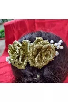 Gold Yellow Gold  Hair Brooch