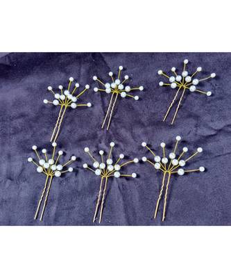White Yellow Gold  Hair Pins 1