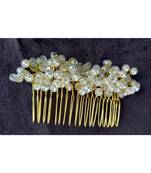 White Yellow Gold  Hair Brooch