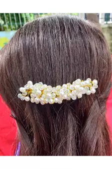 White Yellow Gold  Hair Brooch