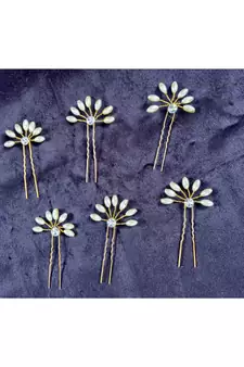 White Yellow Gold  Hair Pins