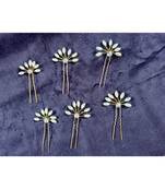White Yellow Gold  Hair Pins