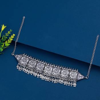 Traditional Adjustable  Silver  Oxidised Necklace Jewellery For Women Girls 1