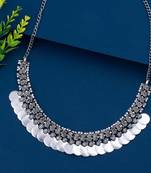 Traditional Silver Oxidised Adjustable Necklace Jewellery For Women Girls
