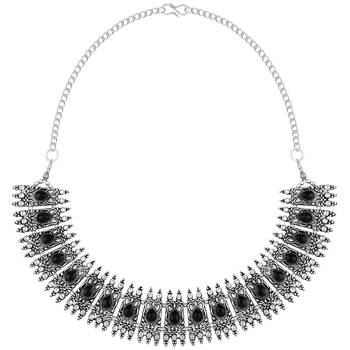 Traditional Silver Black Oxidised Adjustable  Necklace Jewellery For Women Girls 2