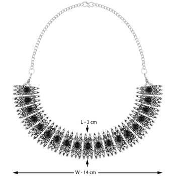 Traditional Silver Black Oxidised Adjustable  Necklace Jewellery For Women Girls 3