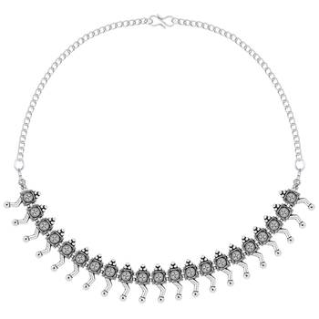 Adjustable Traditional Choker  Silver Oxidised Necklace Jewellery For Women Girls 2
