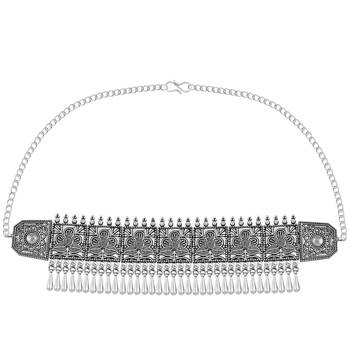 Traditional Choker  Silver  Oxidised Adjustable  Necklace Jewellery For Women Girls 2