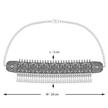 Traditional Choker  Silver  Oxidised Adjustable  Necklace Jewellery For Women Girls 3