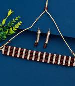 Gold Plated Traditional Adjustable  Choker Set Jewellery For Women Girls