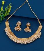 Gold Plated Traditional Adjustable Choker Set Jewellery For Women Girls