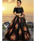 Black Multicoloured Floral Printed Lehenga Choli