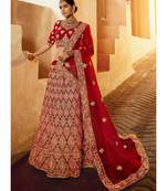 Bridal Red Multi Embroidered Wedding Lehenga Choli