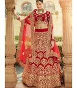 Red And Golden Embroidered Wedding Lehenga Choli