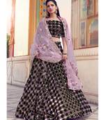 Black And Pink Sequence Embroidered Lehenga Choli