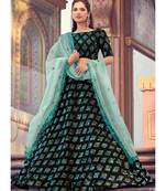 Black And Turquoise Sequence Embroidered Lehenga Choli