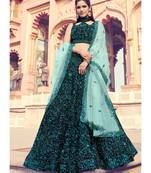 Black And Blue Sequence Embroidered Lehenga Choli