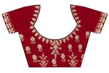 Maroon embroidered velvet semi stitched lehenga 4