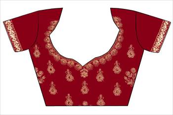 Maroon embroidered velvet semi stitched lehenga 4