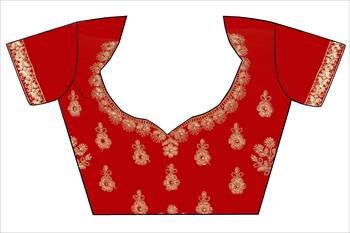 Red embroidered velvet semi stitched lehenga 4